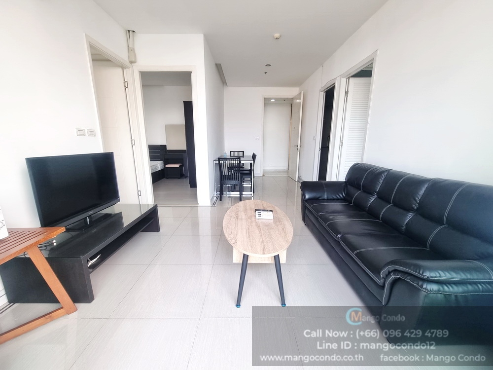 For RentCondoRama9, Petchburi, RCA : For rent 24,000 baht 2bedroom size 54sqm on 19 Floor B building ready to move in