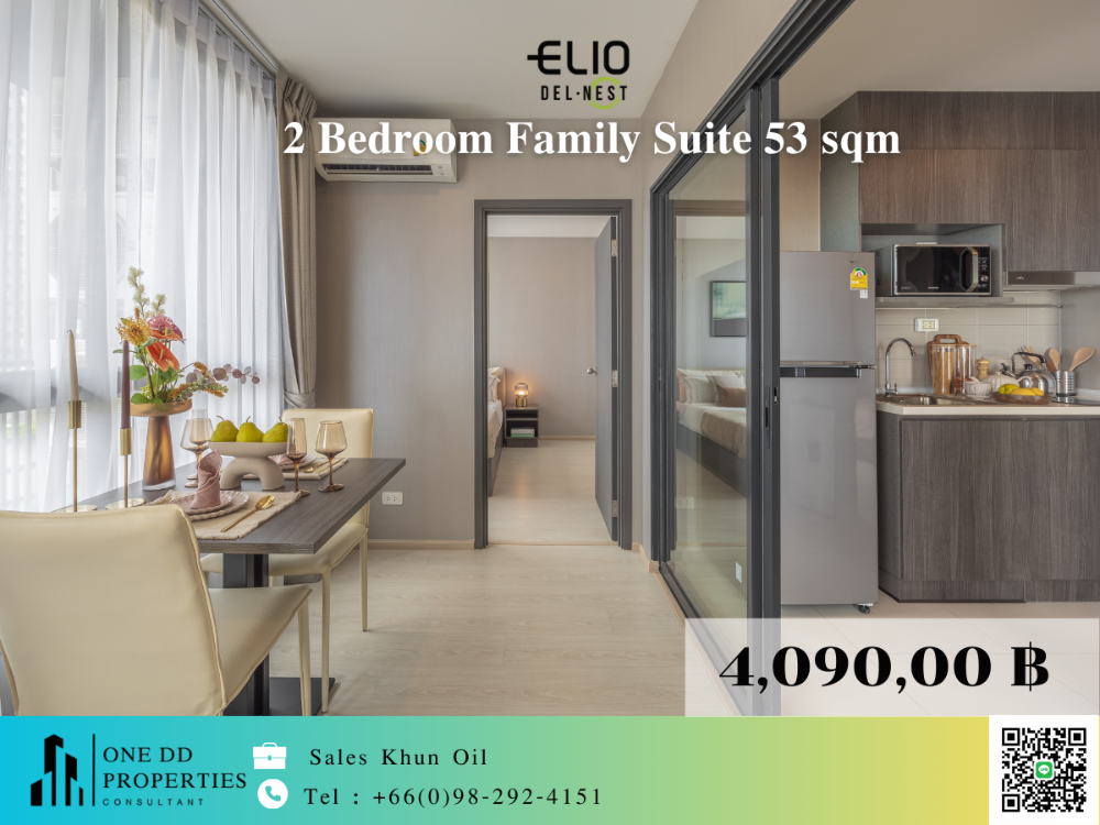 For SaleCondoOnnut, Udomsuk : 🔥EXCLUSIVE DEAL🔥 Chao Phraya River view, large room 3.49 million, 1bed Plus room 39 sq m., closed kitchen, with furniture, best price🎉 near BTS Udomsuk, only 3.29 million, complete with common areas 📞Khun Oil 098-292-4151 Project salesman