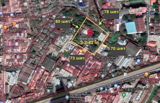 For SaleLandBang kae, Phetkasem : Land for sale in Phetkasem 50, Bang Wa, Phasi Charoen, near MRT Phetkasem 48, area 3-2-42 rai (1,442 square wah), price 288,400,000 baht.