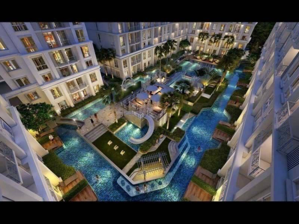 For SaleCondoPattaya, Bangsaen, Chonburi : Condo for sale in Pattaya, Jomtien, first hand, The Orient, decorated in European style. pool view