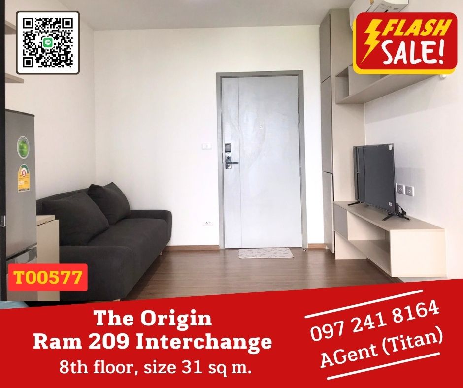 For RentCondoMin Buri, Romklao : 📌The Origin Ram 209 Interchange 📌Rooms are about to become available, reserve quickly. beautifully decorated, fully furnished, Like to negotiate on the job site!!! (T00577)