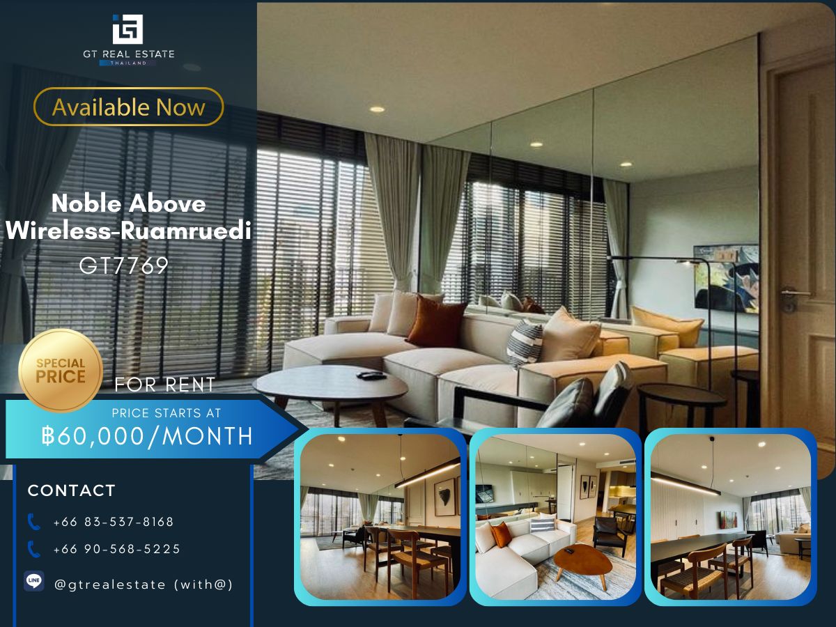 For RentCondoWitthayu, Chidlom, Langsuan, Ploenchit : Condo for rent Noble Above Wireless - Ruam Ruedi