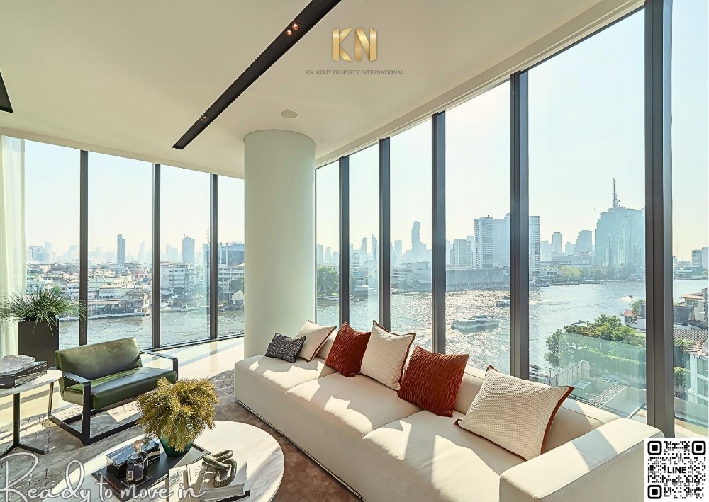 For RentCondoWongwianyai, Charoennakor : Banyan Tree Residences Riverside Bangkok condo for rent along the Chao Phraya River With private lift, 2 bedrooms, 4 bathrooms, size 160.85 sq m.