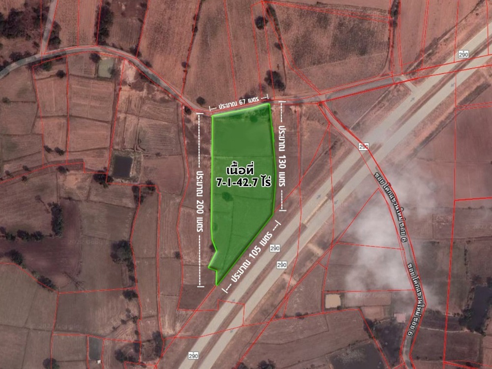 For SaleLandKorat Nakhon Ratchasima : K1392 Land for sale in Korat, Kham Talay So, area 7-1-42.7 rai along Highway 290 (Ring Road, Nakhon Ratchasima - Khon Kaen and Chaiyaphum) is an area to support urban expansion and to support the development of business and commercial areas in the future.