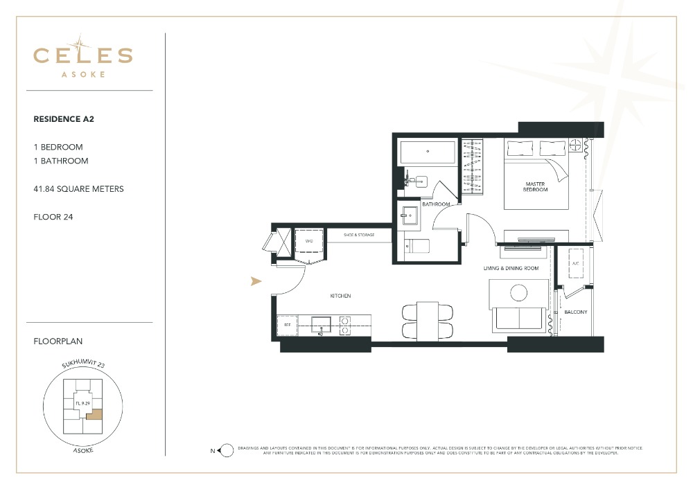 For SaleCondoSukhumvit, Asoke, Thonglor : For SALE CELES Asoke 1Bed 42sqm Brand New Fully Furnished THAI QUOTA Condo Closed to MRT Sukhumvit Asok BTS Skytrain Terminal21