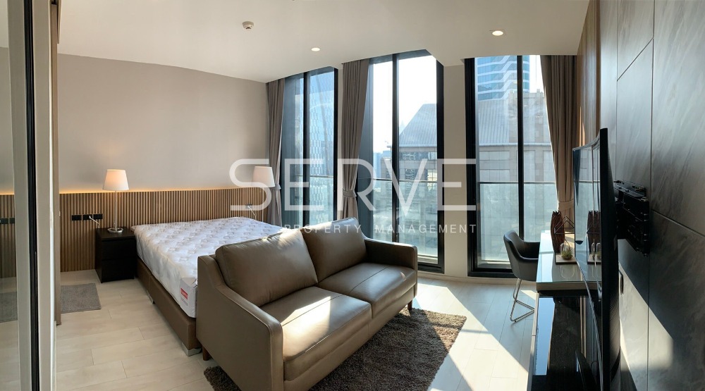 For RentCondoWitthayu, Chidlom, Langsuan, Ploenchit : Studio with Partition 44.75 sq.m. High Fl. 20+ Perfect Location BTS Phloen Chit at Noble Ploenchit Condo / For Rent