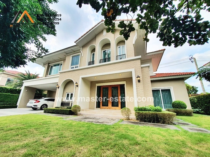 For SaleHouseRama5, Ratchapruek, Bangkruai : Lad Darm Iliganz Ratchaphruek-Rattanathibet Large single house 133.8 Wow, the sample house is very beautiful, ready to live in all luxury furniture. California style house Quality Quality House