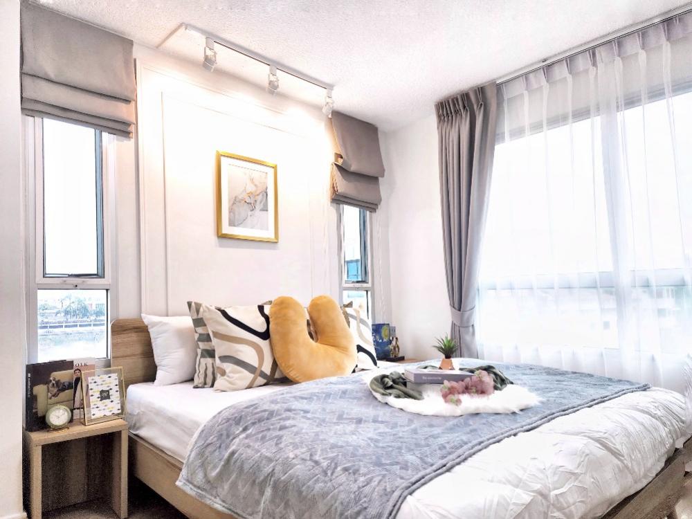 For SaleCondoLadkrabang, Suwannaphum Airport : Corner room, rare layout!!️ Lumpini Ladkrabang 2, fully furnished, free furnishings, 2 air conditioners