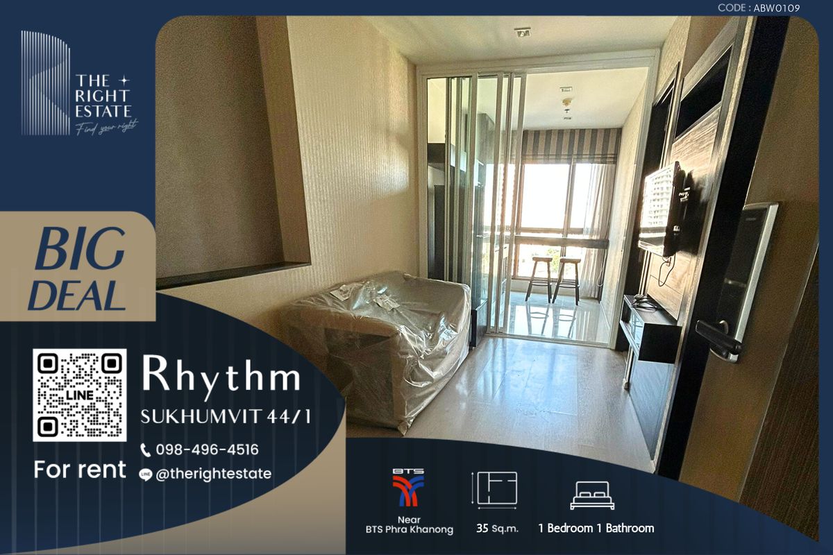 For RentCondoOnnut, Udomsuk : 🌿Rhythm Sukhumvit 44/1🌿 Nice room nice decoration 🛏 2 Bed - 68.50 Sq.m. close to BTS Phra Khanong