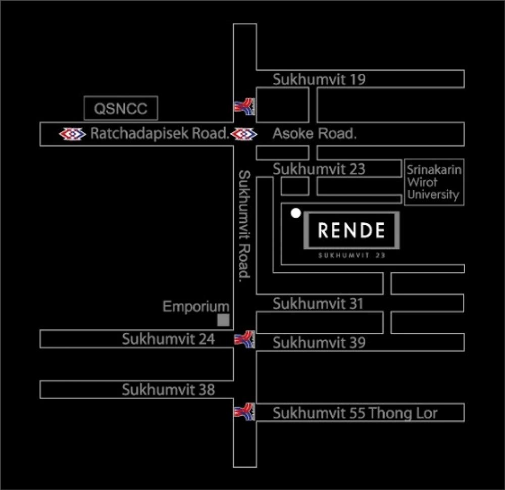 For SaleCondoSukhumvit, Asoke, Thonglor : The hardest to find, 2 bedrooms, 83 sq m, near schools and BTS/MRT, Rende Sukhumvit 23 project.