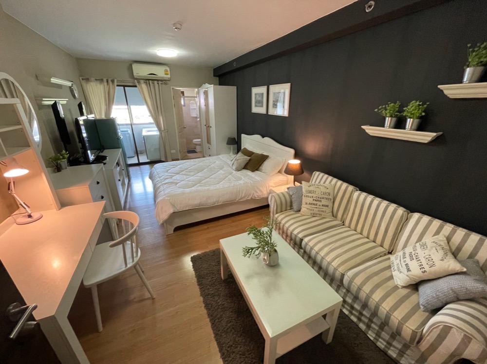 For RentCondoRamkhamhaeng, Hua Mak : Condo Ramkhamhaeng, Mrt Supalai city resort, Ramkhamhaeng, 1 bed, fully furnished, near Ramkhamhaeng University, ABAC