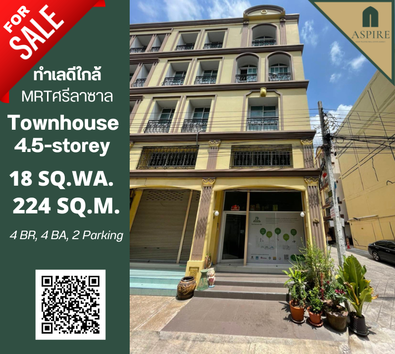 For SaleTownhouseBangna, Bearing, Lasalle : [For Sale] 4.5-Storey Townhouse in Soi La Salle 58, Good Location Near MRT Sri La Salle