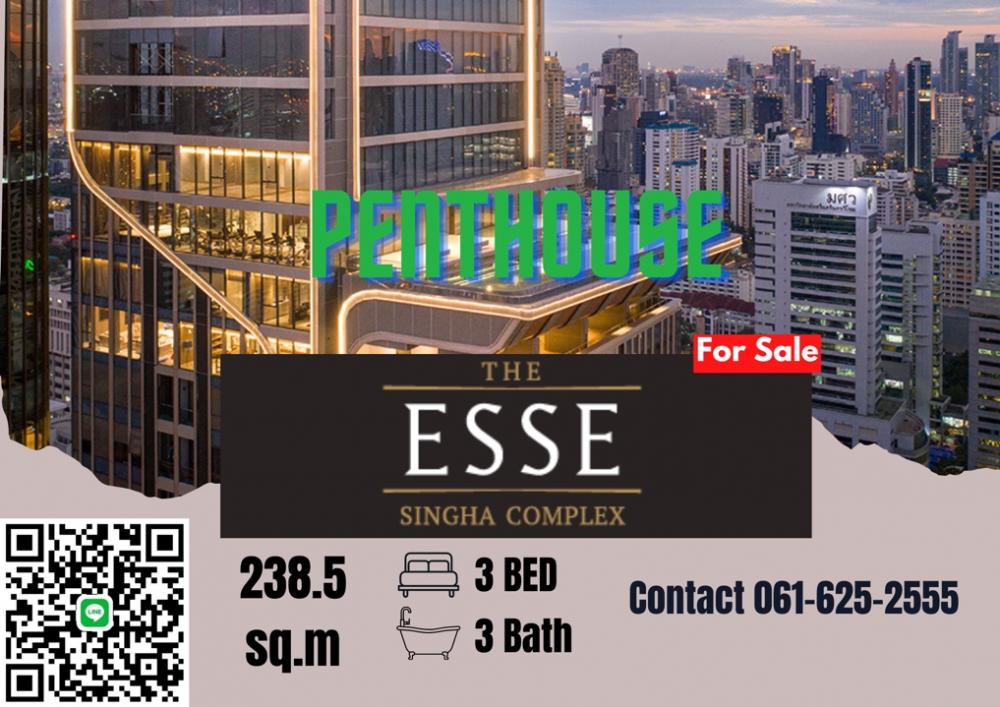 For SaleCondoRama9, Petchburi, RCA : *Exclusive Penthouse unit* Real price  The ESSE Singha Complex | 3 Bed | 061-625-2555