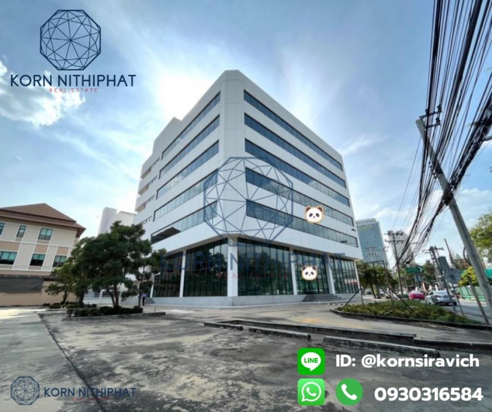 For RentOfficeRatchadapisek, Huaikwang, Suttisan : For rent, 6-story office building, Stand Alone style, with parking for 200 cars, near MRT Ratchada 1.2 km.