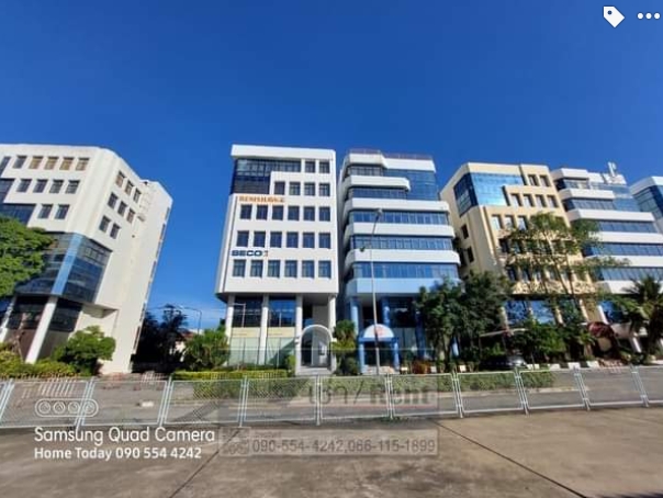 For RentShophouseBangna, Bearing, Lasalle : 7-storey office building for rent in the Bangna Thani project, near the source of food, easy to find convenient transportation Office building in a business location Near BITEC Bangna Exhibition and Convention Center