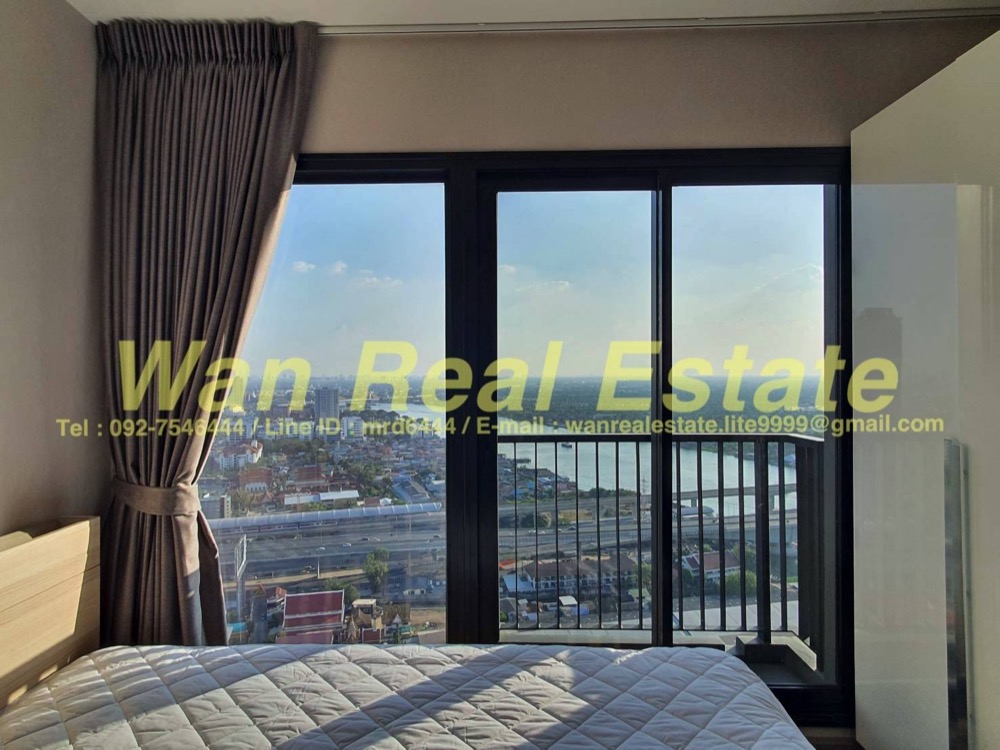 For RentCondoRattanathibet, Sanambinna : Condo for rent: The Politan Rive, 35th floor, size 30 sq m, river view, Phra Nang Klao Bridge, economical price