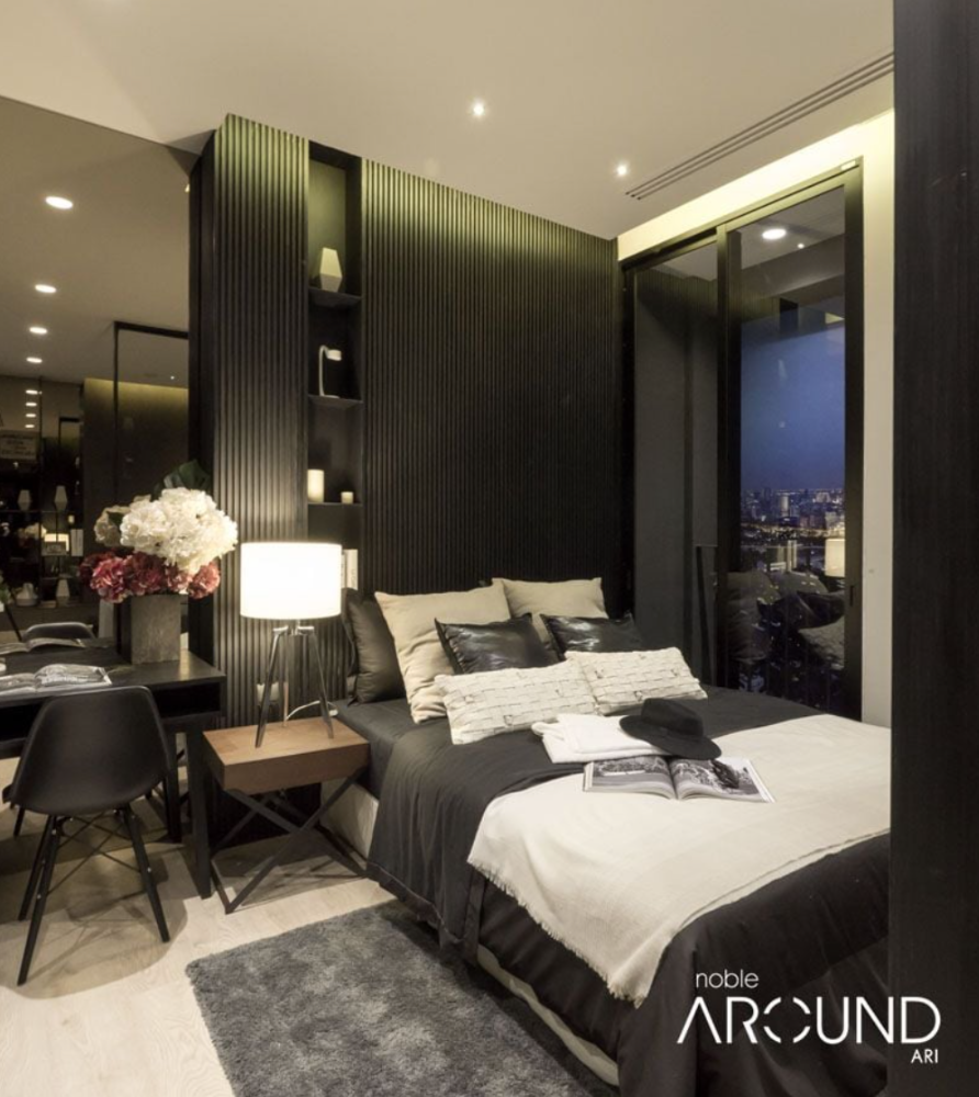 For RentCondoAri,Anusaowaree : 💥💥Nice Room 1 Bed 1 Bath High Fl. 10+ Newest & Luxury Condo in Ari Area Good Location Close to BTS Ari 220 m. at Noble Around Ari Condo / Condo For Rent