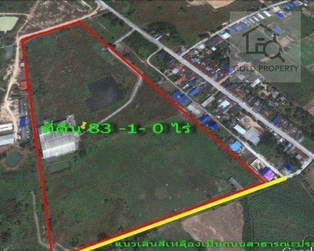 For SaleLandPattaya, Bangsaen, Chonburi : Land for sale 83 rai with warehouse in Klong Kio Sub-district, Ban Bueng District, Chonburi Province.