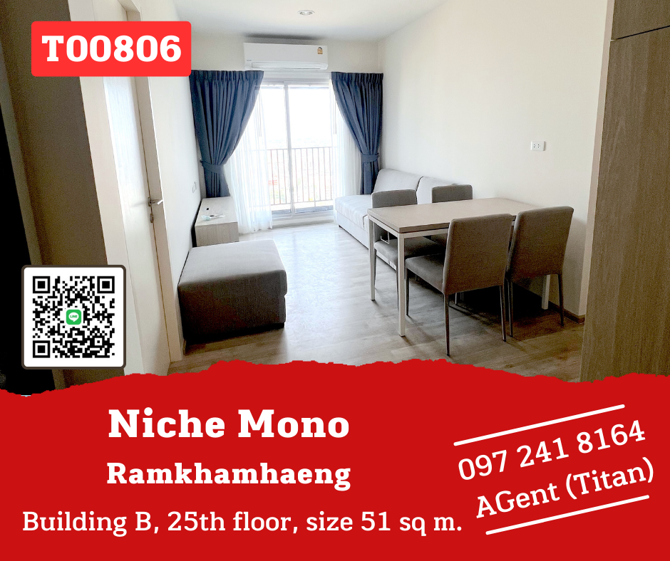 For RentCondoRamkhamhaeng, Hua Mak : 🔥🔥 Niche Mono Ramkhamhaeng 📌 New room, unboxing, very special price, appliances and furniture are very full. ready to move in like to negotiate on the job page!!! (T00806)