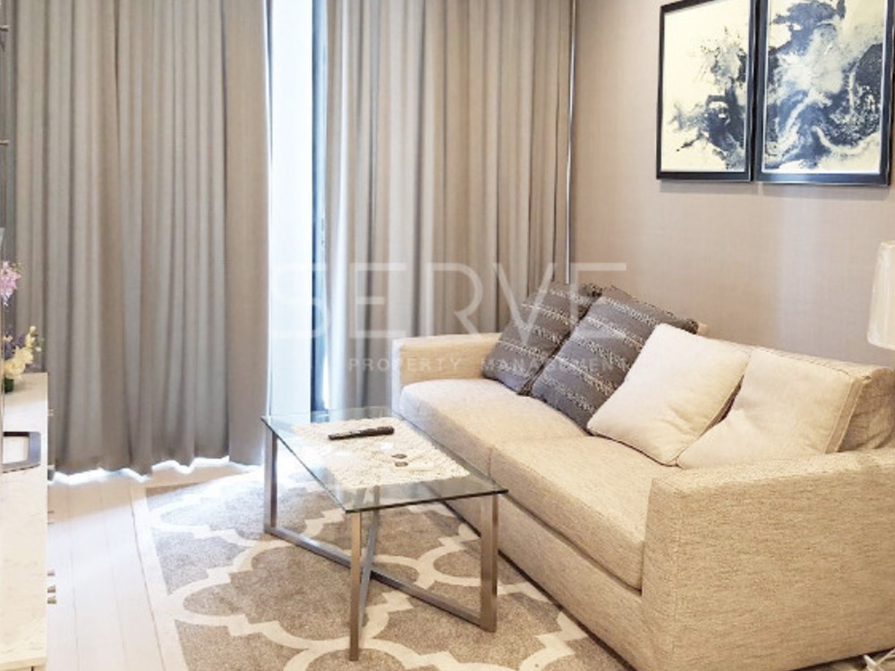 For RentCondoWitthayu, Chidlom, Langsuan, Ploenchit : 🔥45K🔥 - Bright & Nice Style 1 Bed Large Room 58.2 sq.m. Perfect Location BTS Phloen Chit at Noble Ploenchit Condo / Condo For Rent