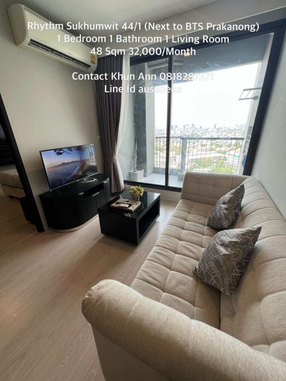 For RentCondoOnnut, Udomsuk : For Rent Rhythm 44/1 Condo next to BTS Prakanong New RoomReady to Move InHigh Floor