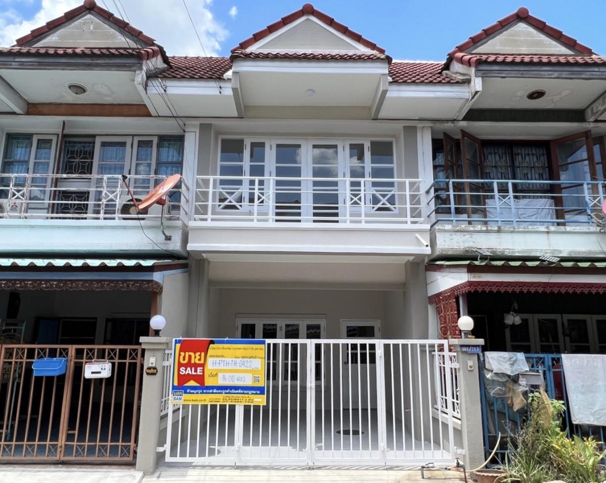 For SaleTownhousePathum Thani,Rangsit, Thammasat : Townhouse for sale Benjaphon Village, Sam Khok