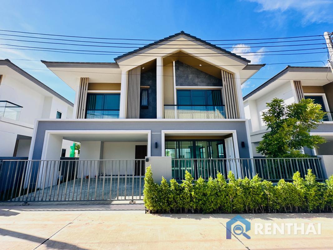 For SaleHousePattaya, Bangsaen, Chonburi : Ready to move in! Modern Nordic style house nearby Pattaya motorway.