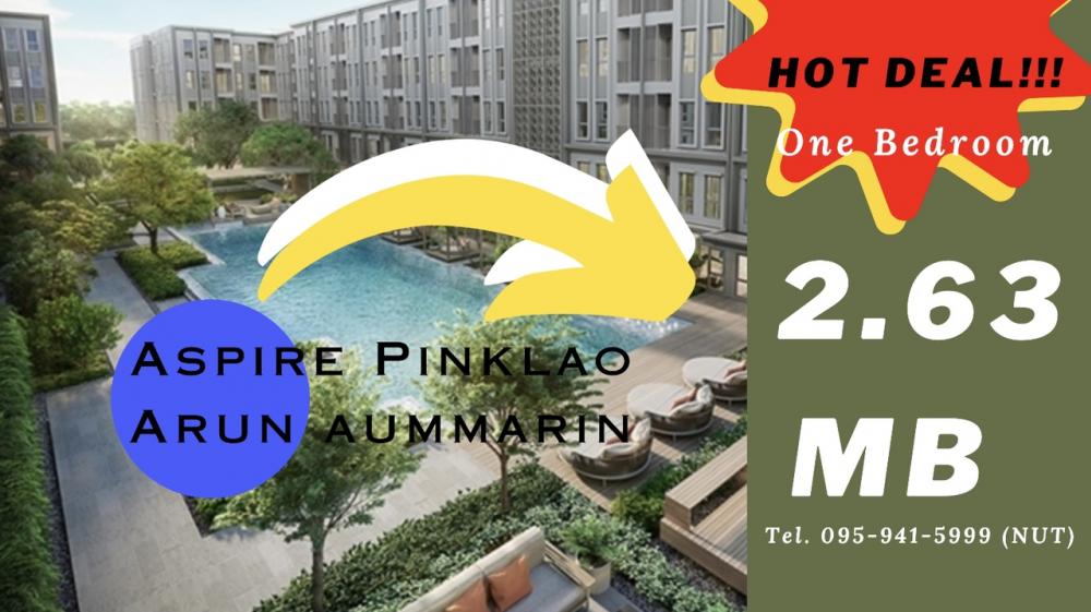 For SaleCondoPinklao, Charansanitwong : Resale room — Aspire Pinklao Arun Ammarin, price 2.63 million baht, contact Nat 0959415999