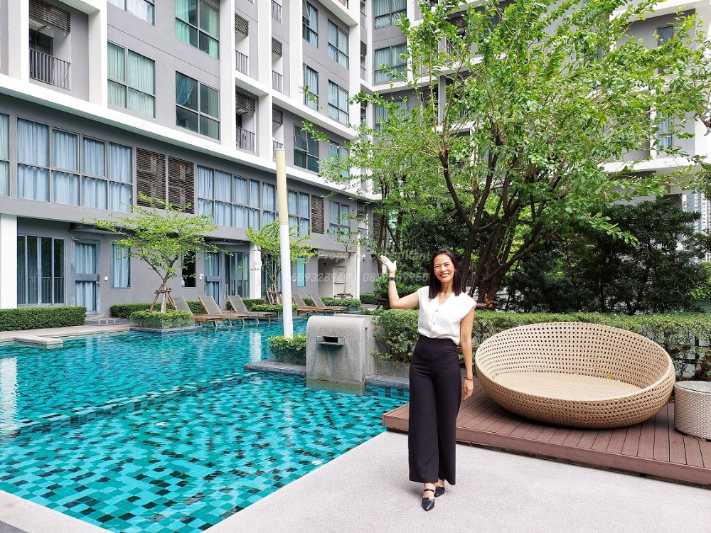 For SaleCondoRama9, Petchburi, RCA : Ideo Mobi Rama 9, corner room condo, beautiful view, fully furnished, ready to move in (MA971)