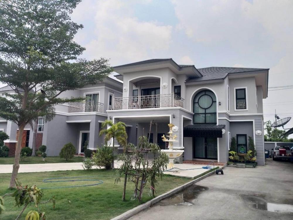 For SaleHousePathum Thani,Rangsit, Thammasat : HS0207 Male detached house, 2 rai, next to Thanya Thani golf course.