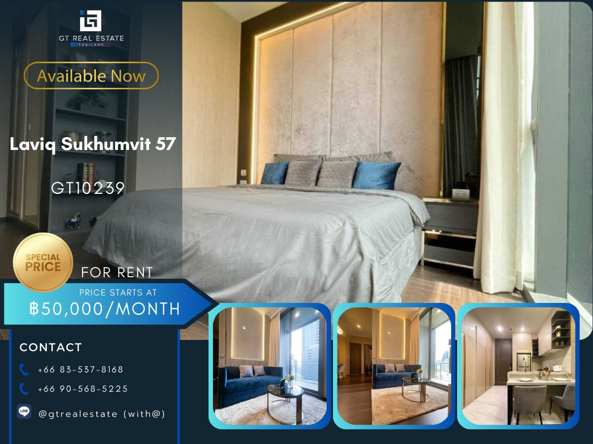 For RentCondoSukhumvit, Asoke, Thonglor : Condo Laviq sukhumvit 57 For Rent, Luxury Class condo, very beautiful room, good value for money, interested, hurry up to contact ✨🏢