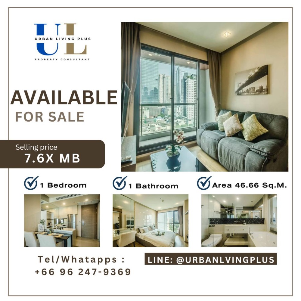 For SaleCondoSathorn, Narathiwat : ( U20241024100 ) Tel/Line 096-2479369 ✨ For Sell The Address Sathorn12 // 1 bedroom 1 bathroom 46.66 Sq.M. High Floor 🚩🚩