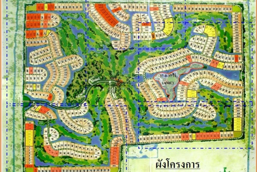 For SaleLandPathum Thani,Rangsit, Thammasat : Land for sale in Lam Luk Ka Country Club Golf Course 2 Rai ⛳️