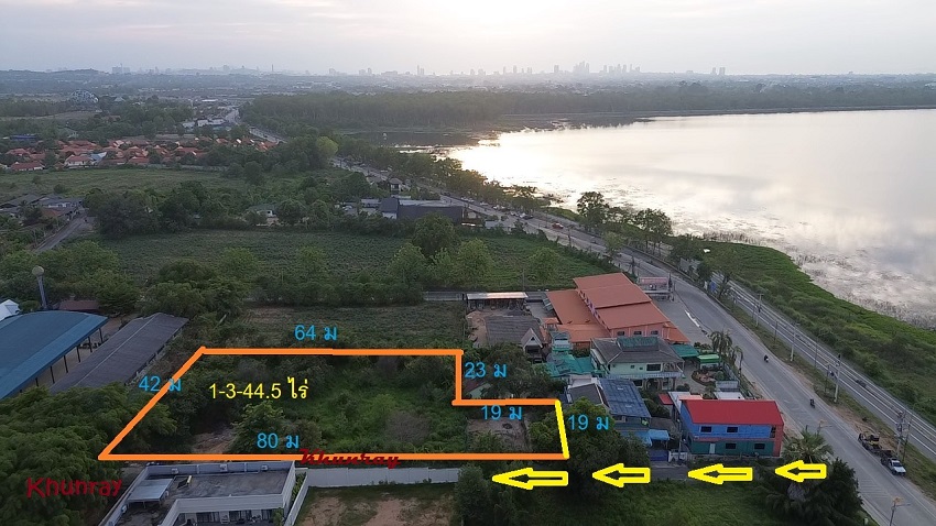 For SaleLandPattaya, Bangsaen, Chonburi : Land for sale 1-3-44.5 Rai closed to mabprachan