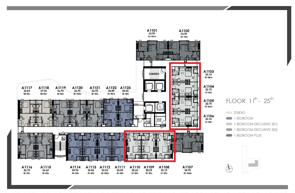 Sale DownCondo : Modiz Avantgarde ห้อง Studio 22.6-23.1 ตร.ม. size เล็ก ราคาประหยัด