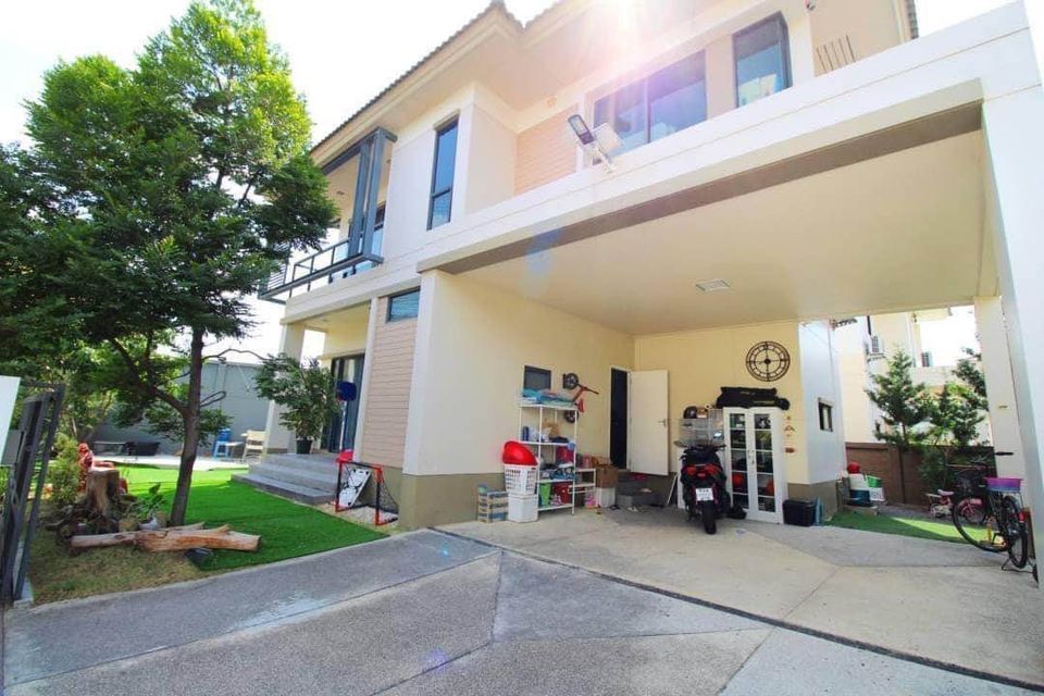 For RentHouseChaengwatana, Muangthong : Single house, Saransiri 1, Tiwanon-Chaengwattana, 63 sq m, corner house, 3 bedrooms, 3 bathrooms, Sansiri, ready to move in.