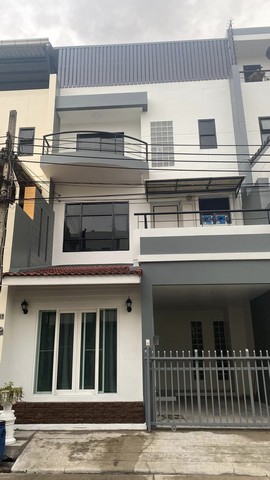 For RentTownhomeBangna, Bearing, Lasalle : HR1219 3-storey townhome for rent, Prime Place Village 105, Soi Lasalle 77, suitable for home office.