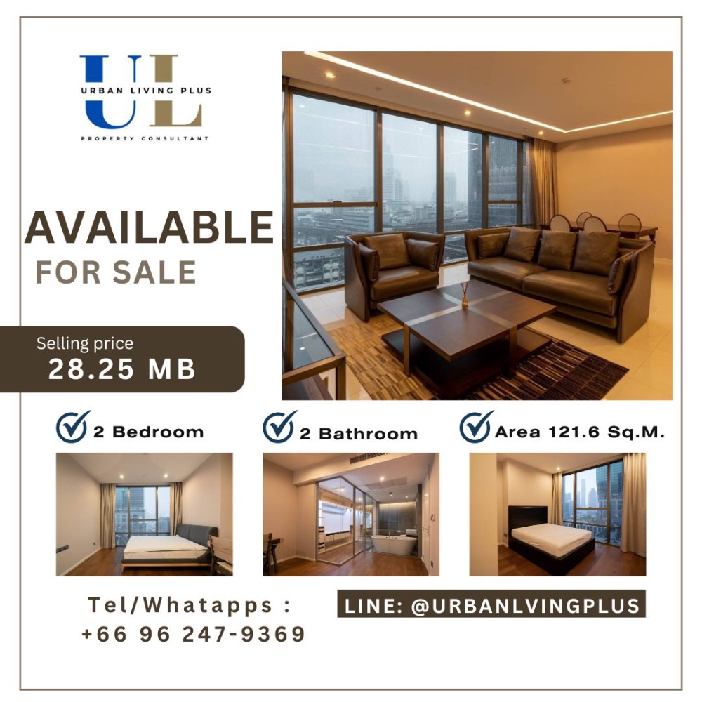 For SaleCondoSathorn, Narathiwat : ( U20240930100) THE BANGKOK SATHORN FOR SELL 2 BEDROOM 2 BATHROOM 121.60 SQ.M. NEW ROOM , RIVER VIEW ✨✨