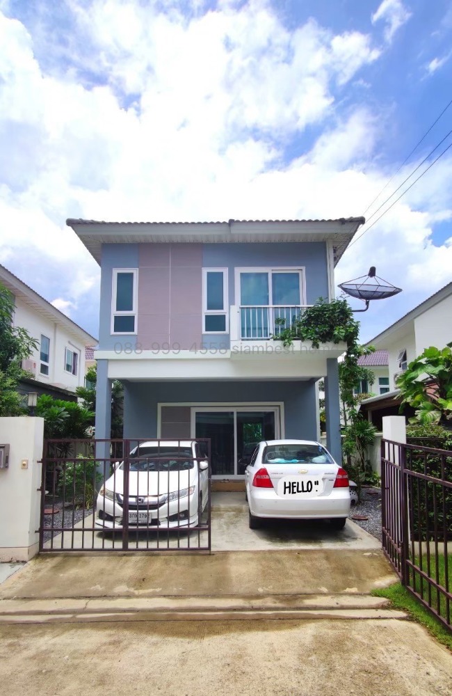 For SaleHouseLadkrabang, Suwannaphum Airport : Corner plot house for sale, complete with furniture, kitchen counter added, ready to move in, more than 12 free items.