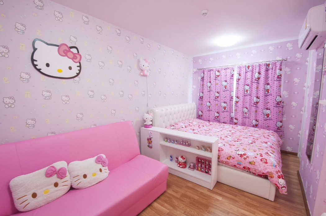 For SaleCondoHuahin, Prachuap Khiri Khan, Pran Buri : Condo for sale, swimming pool view, THE TRUST CONDO Hua Hin, 23.96 sq m., Hello Kitty theme.