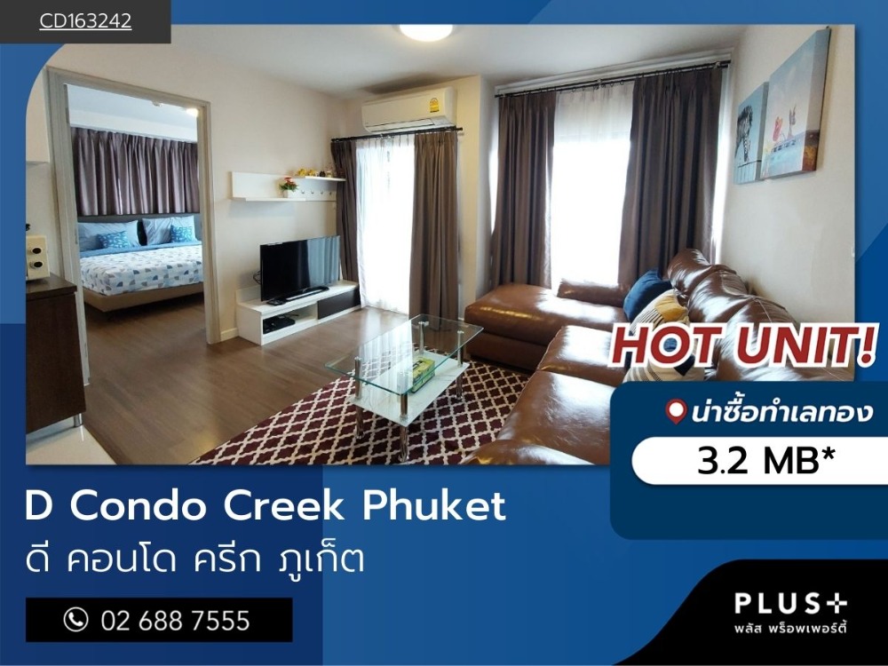 For SaleCondoPhuket : Phuket Condo, D Condo Creek, 2 bedrooms, 2 bathrooms, decorated, ready to move in.