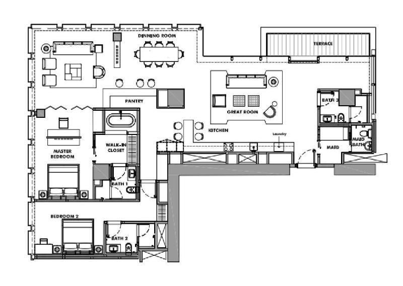 For SaleCondoSathorn, Narathiwat : Condo For Sale The Ritz - Carlton Residences at MahaNakhon 2 Bedroom 3 Bathroom 207 sqm