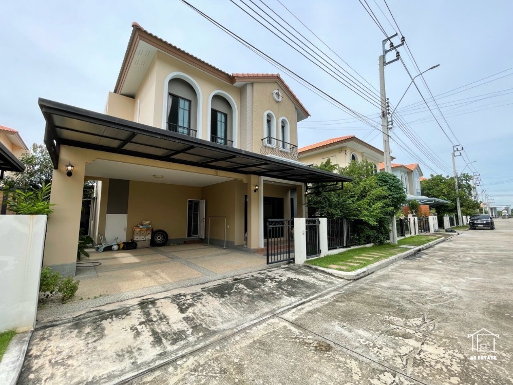 For SaleHouseMin Buri, Romklao : **The Ricco Residence Wongwaen-Chatuchot ** Single house, beautifully decorated, good condition (4 bedrooms, 3 bathrooms), project next to Thai Raman Road, Khlong Sam Wa District.