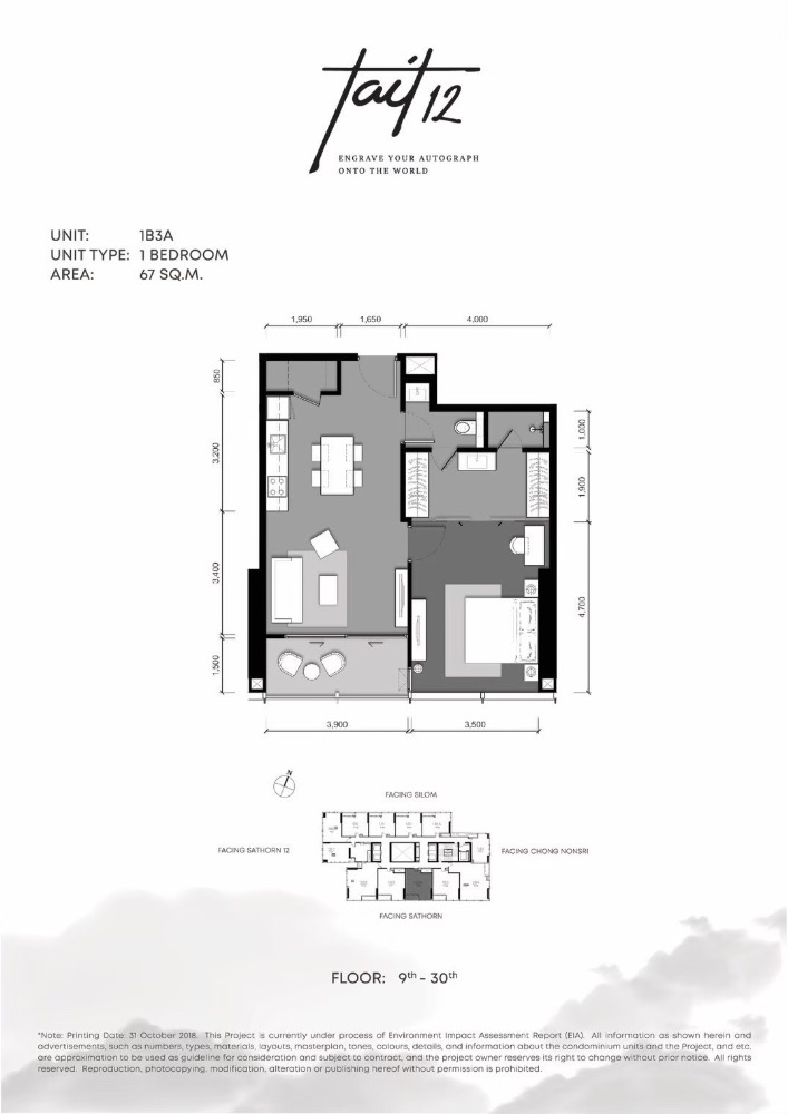 For SaleCondoSathorn, Narathiwat : 📌For SALE for sale | Tait 12 - 1BR (67sqm), 16.7MB