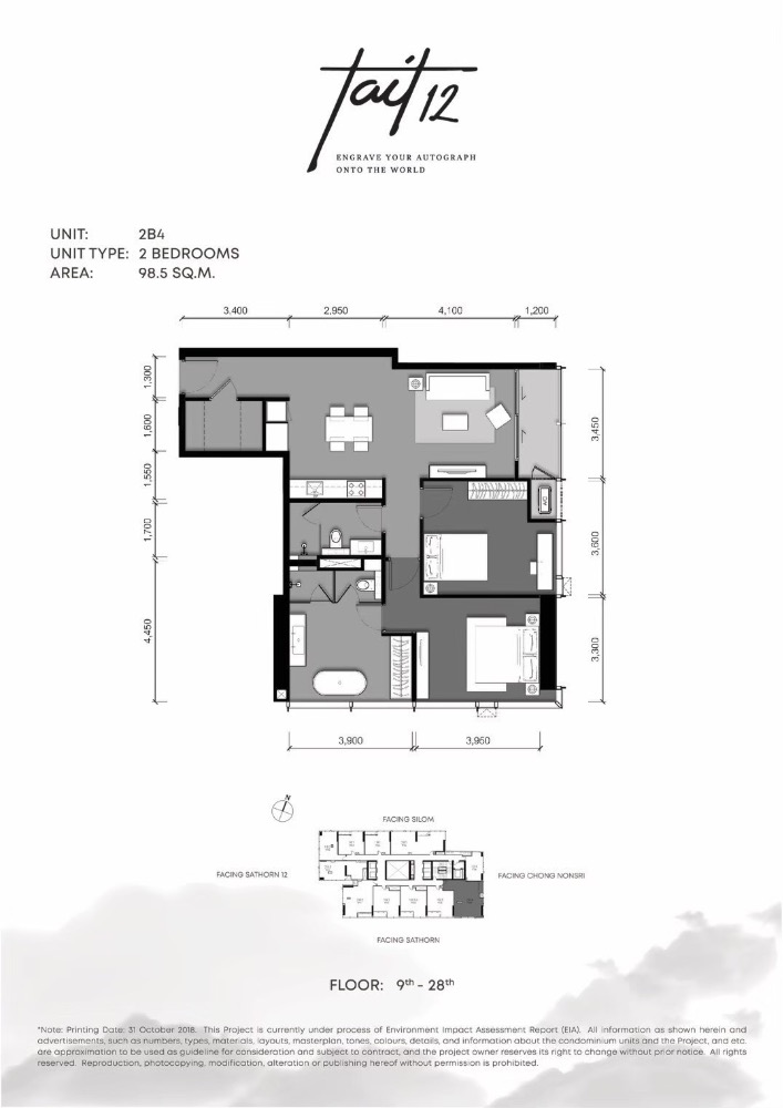 For SaleCondoSathorn, Narathiwat : 📌For SALE for sale | Tait 12 - 2BR 98.5sqm, 24MB