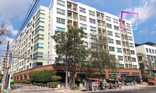 For SaleCondoRatchadapisek, Huaikwang, Suttisan : Condo for sale, Lumpini Ville, Cultural Center, corner room, Pracha Uthit Road. Samsen Nok Subdistrict, Huai Khwang District, Bangkok