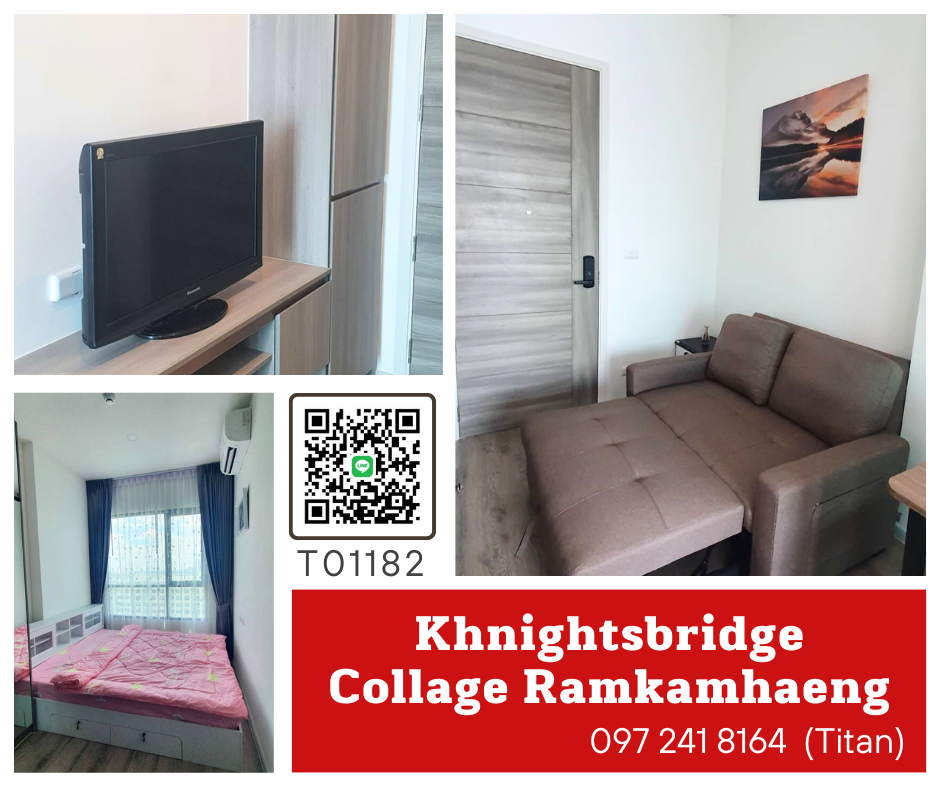 For RentCondoRamkhamhaeng, Hua Mak : 🔥🔥Urgent!!! Khnightsbridge Collage Ramkamhaeng 📌The room is now available. Fully furnished, ready to move in. If you like, you can negotiate on site!!! (T01182)