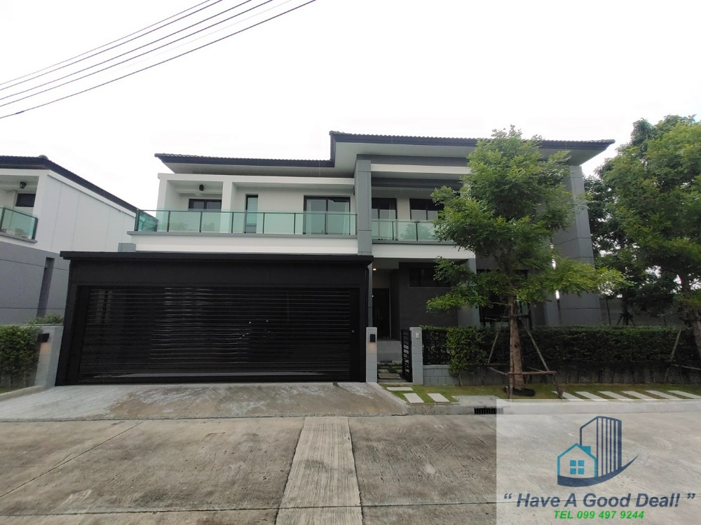 For SaleHousePattanakan, Srinakarin : Single house 107.5 sq m, corner house, next to the garden, The City Rama 9 - Krungthep Kreetha.