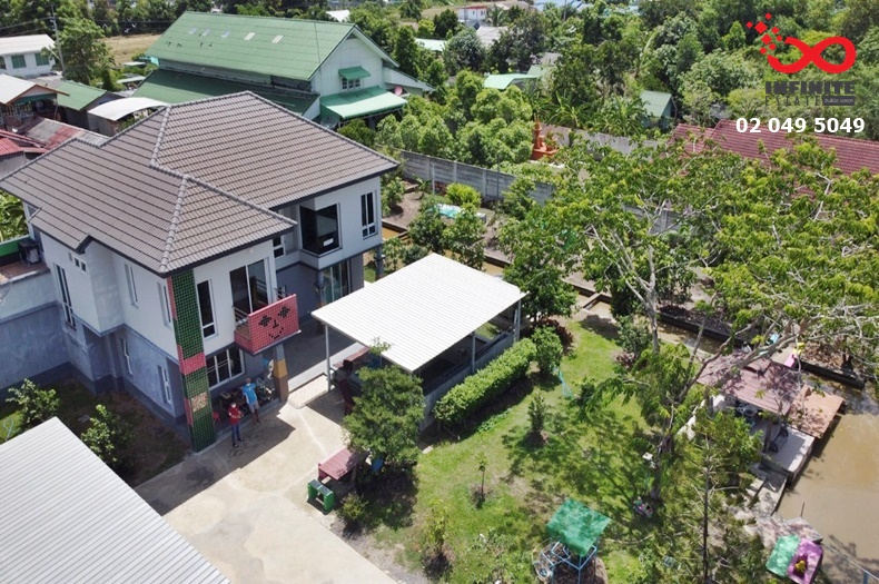 For SaleHousePathum Thani,Rangsit, Thammasat : House for sale with land, 800 square wah, along Khlong Sam Road, Soi Khlong Sam 12/18, Khlong Luang.