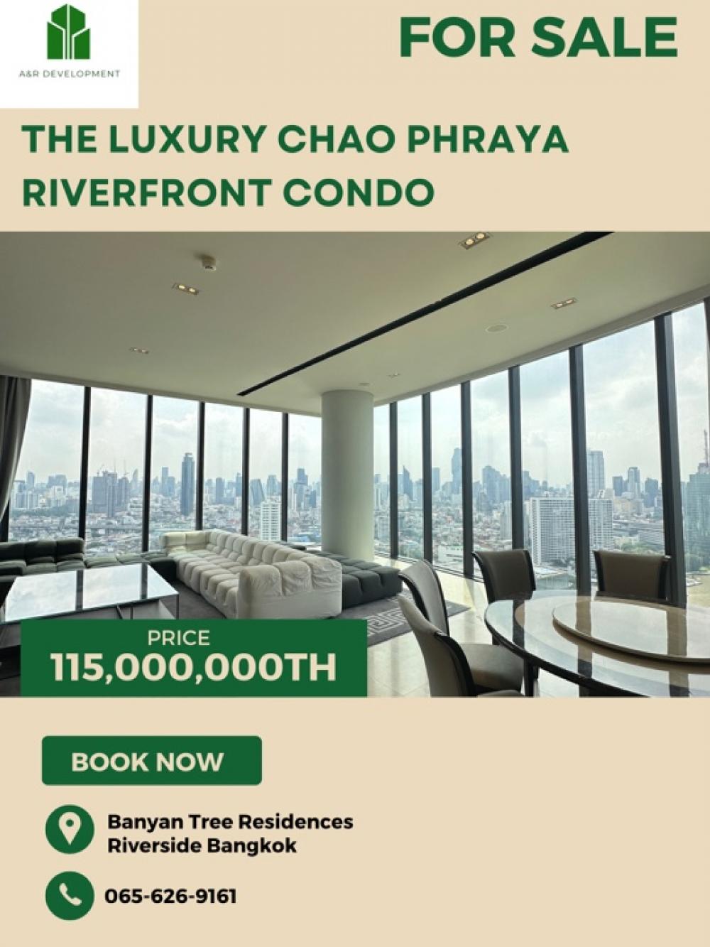 ขายคอนโดวงเวียนใหญ่ เจริญนคร : For SALE The Luxury Chao Phraya Riverfront Condo Near ICONSIAM / Banyan tree Residence